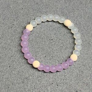 Lokai Style Silicone Bracelet 2.5 In White Light Purple Blue Frosted Retro Boho
